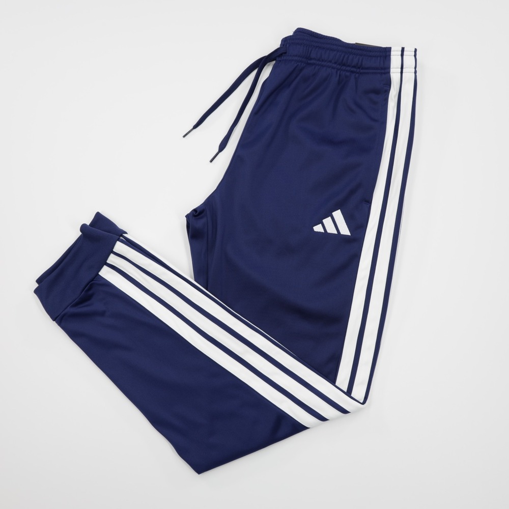 Adidas Men's 3 Stripes Tricot Regular Tapered Lightweight Track Pants Blue M
